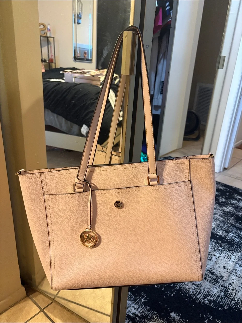 Michael Kors Pink Blush Pebbled Leather Tote